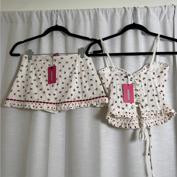 Edikted Floral Corset Top & Mini Skirt Matching Festival Set | NWT Size S & XS - Picture 7 of 17
